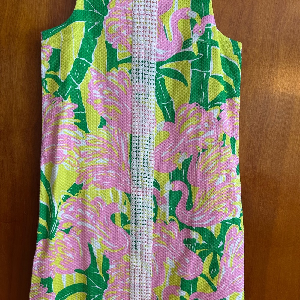 Lilly Pulitzer Girls Flamingo and Bamboo Print Dress For Target Size XL 14-16